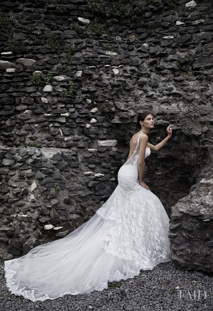 Bianca Balti featured in  the Alessandro Angelozzi Bridal Collection lookbook for Spring/Summer 2015