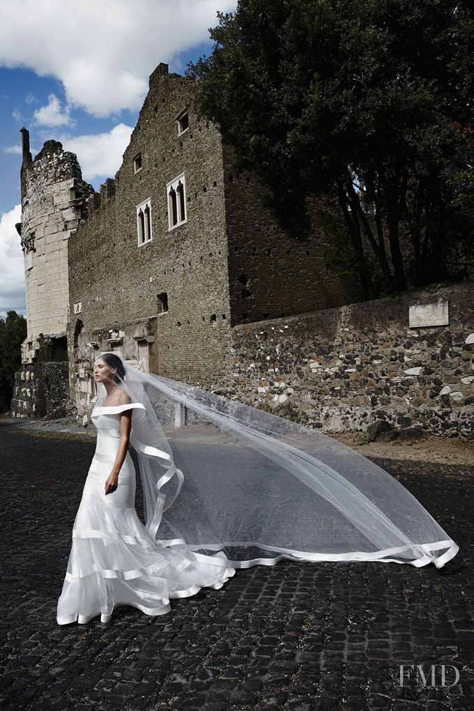 Bianca Balti featured in  the Alessandro Angelozzi Bridal Collection lookbook for Spring/Summer 2015