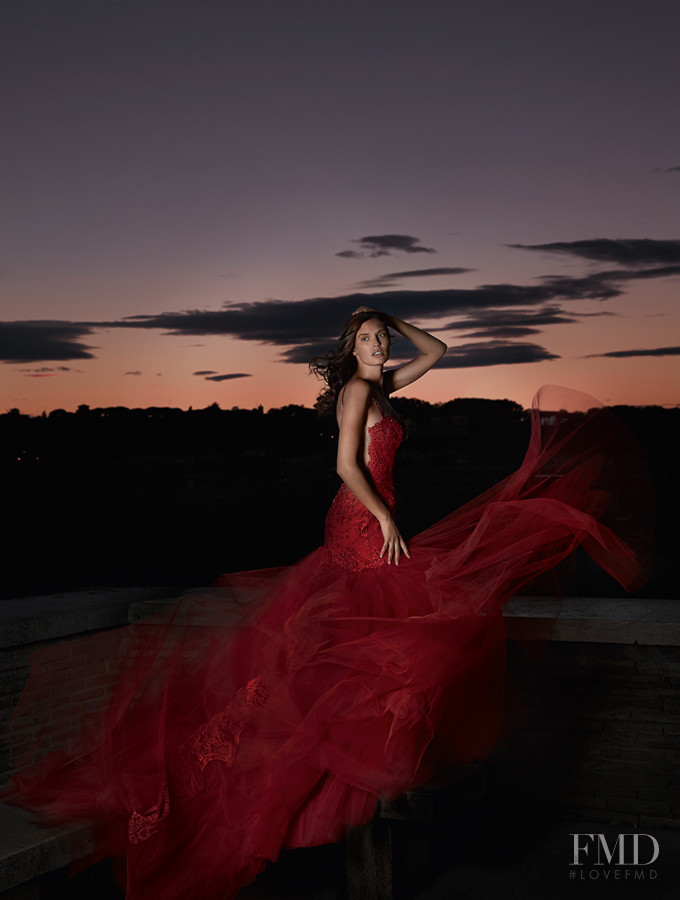 Bianca Balti featured in  the Alessandro Angelozzi Bridal Collection lookbook for Spring/Summer 2015