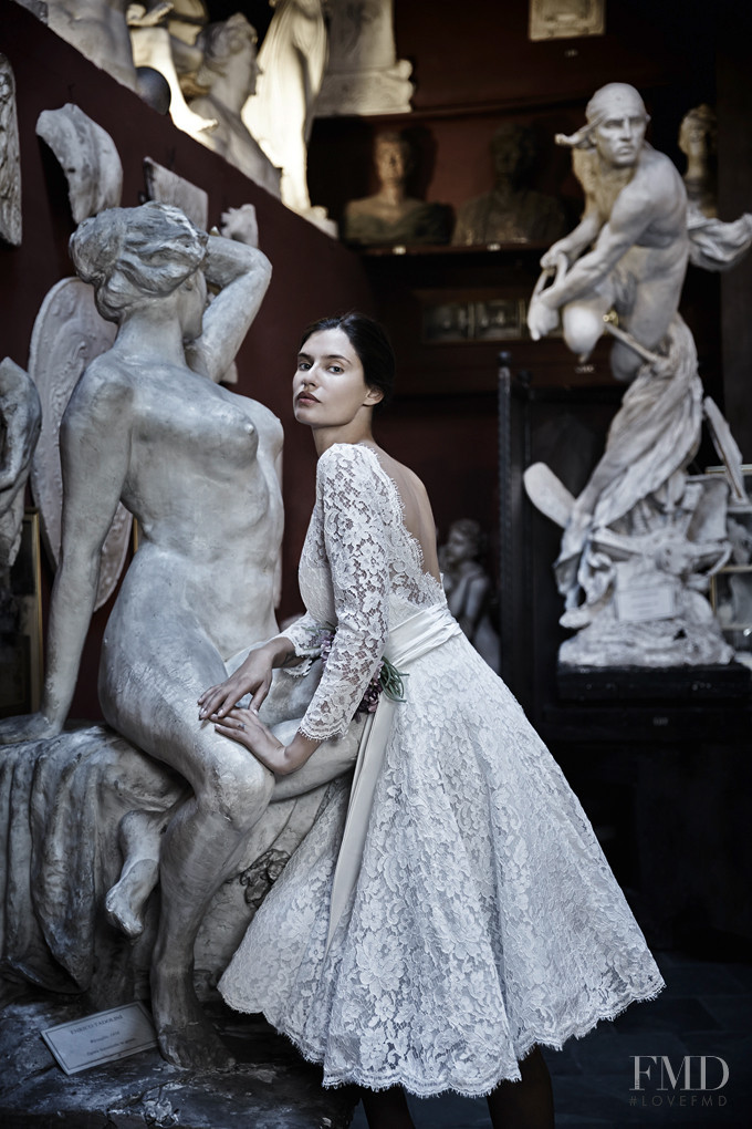 Bianca Balti featured in  the Alessandro Angelozzi Bridal Collection lookbook for Spring/Summer 2015