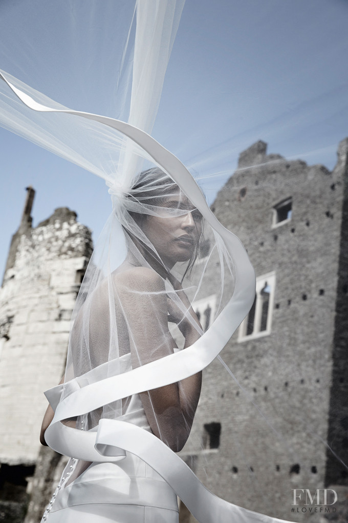 Bianca Balti featured in  the Alessandro Angelozzi Bridal Collection lookbook for Spring/Summer 2015