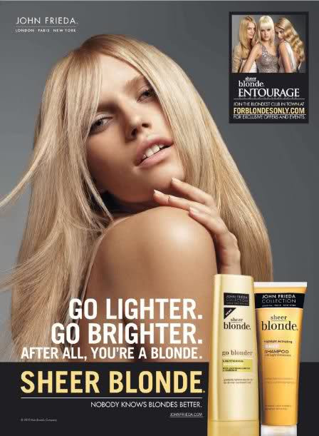 Cato van Ee featured in  the John Frieda advertisement for Spring/Summer 2010