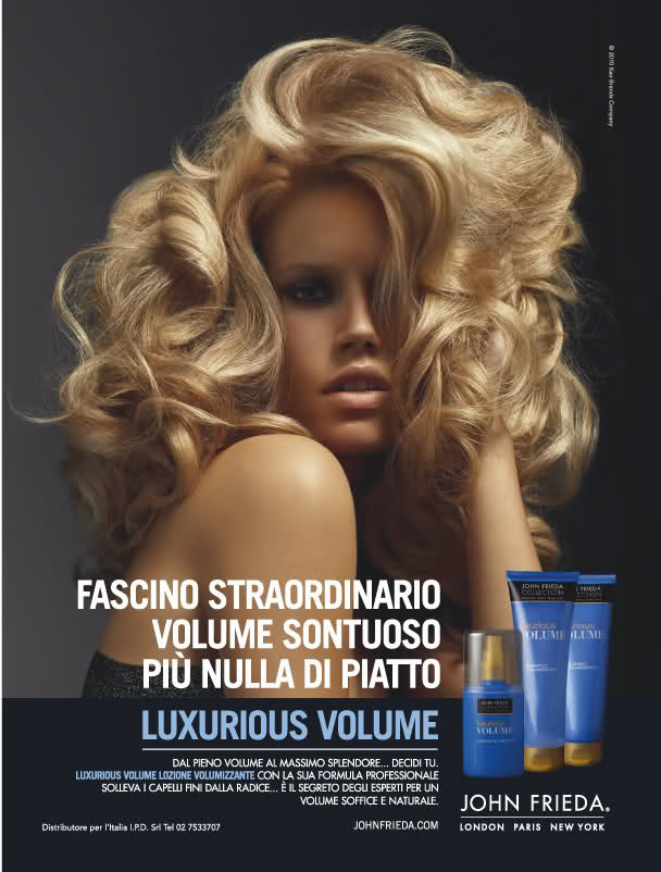 Cato van Ee featured in  the John Frieda advertisement for Spring/Summer 2010