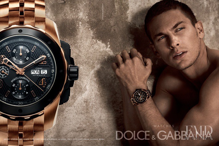Adam Senn featured in  the Dolce & Gabbana Watches advertisement for Autumn/Winter 2012