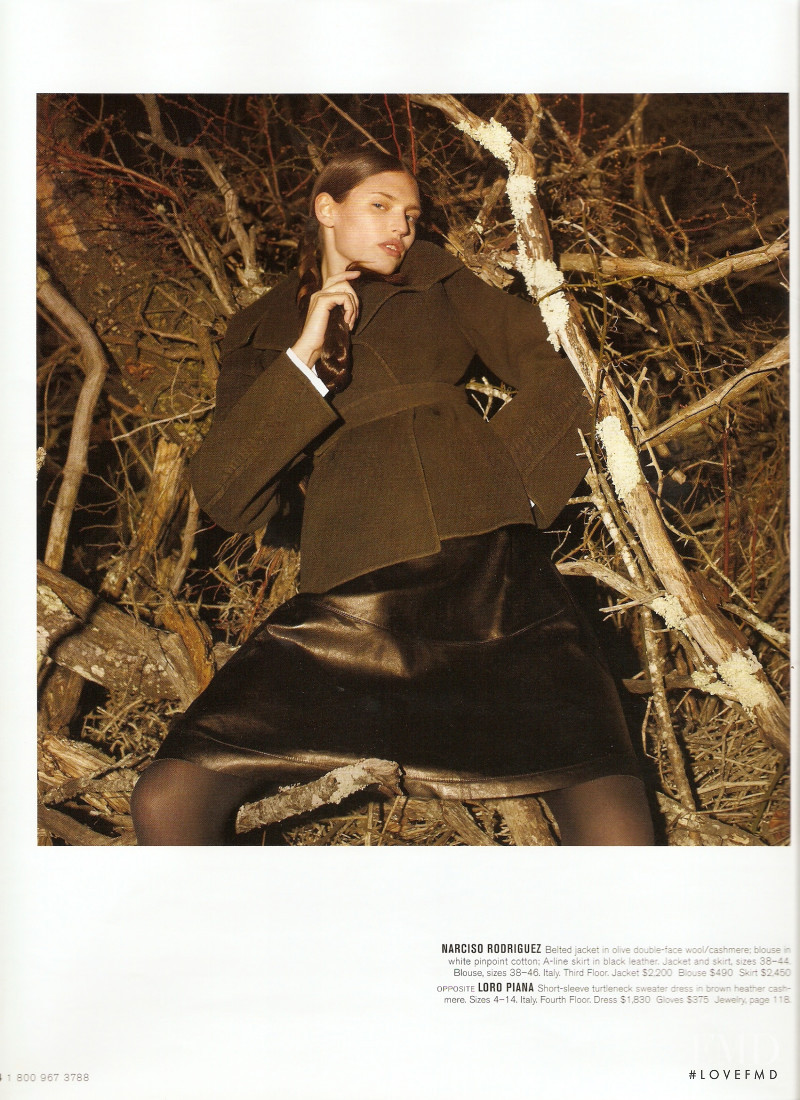 Bianca Balti featured in  the Bergdorf Goodman Natural Order catalogue for Fall 2008