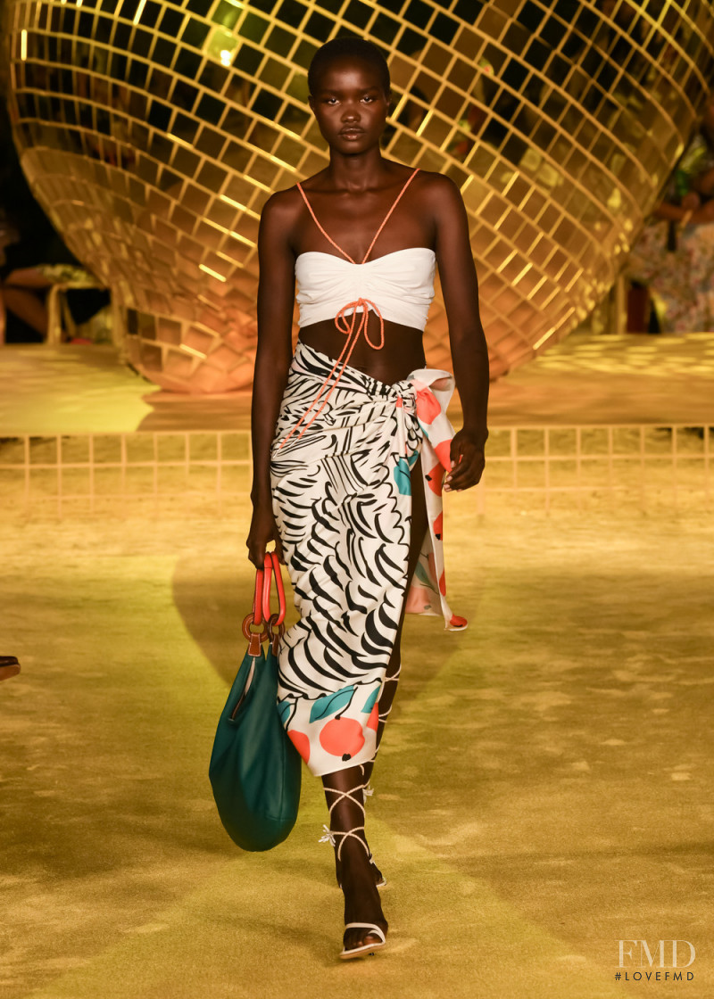 Adut Akech Bior featured in  the Staud fashion show for Spring/Summer 2022