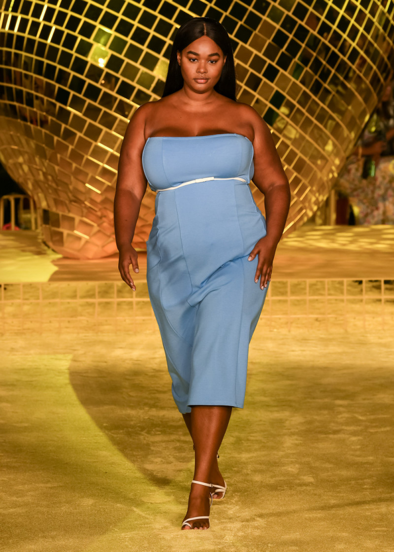 Precious Lee featured in  the Staud fashion show for Spring/Summer 2022