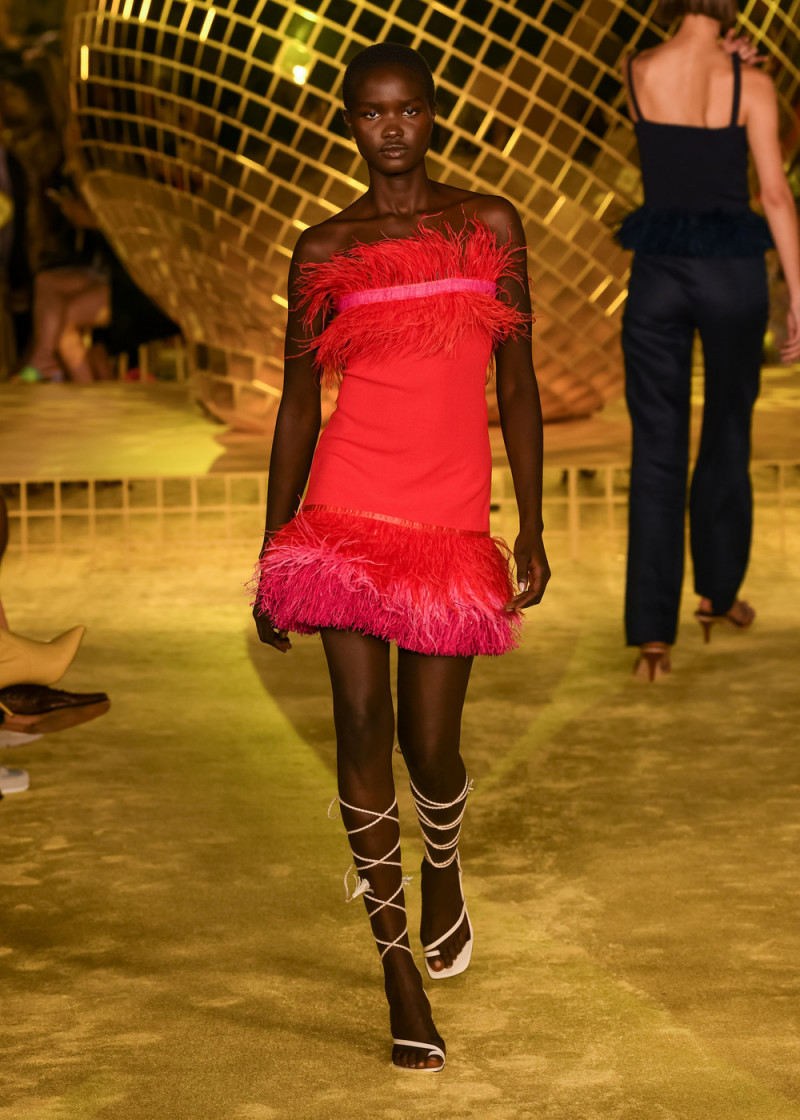 Adut Akech Bior featured in  the Staud fashion show for Spring/Summer 2022