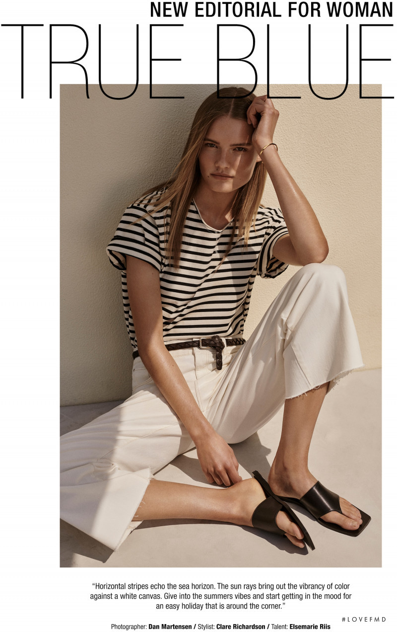 Elsemarie Riis featured in  the Massimo Dutti True Blue lookbook for Summer 2021