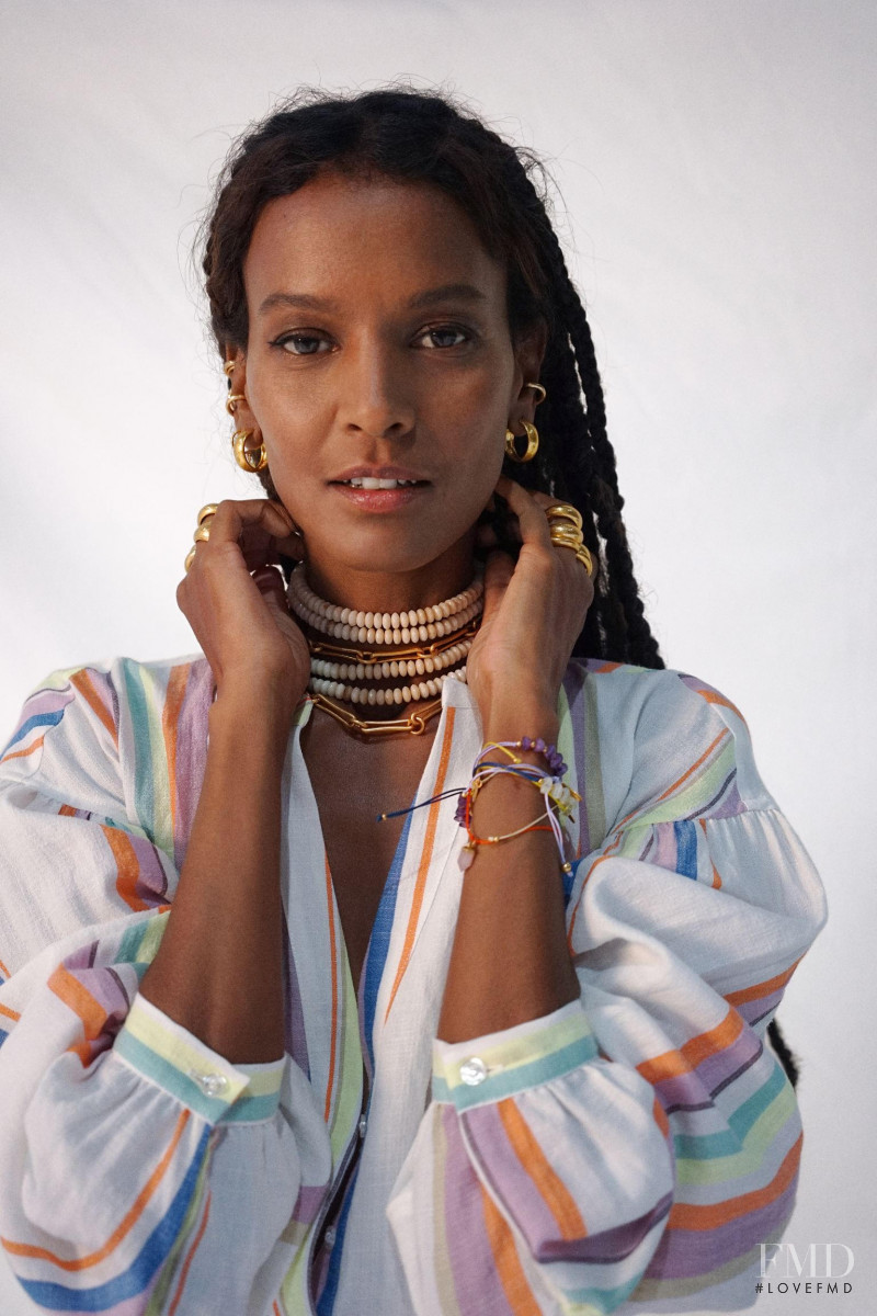 Liya Kebede featured in  the H&M lemlem advertisement for Summer 2021