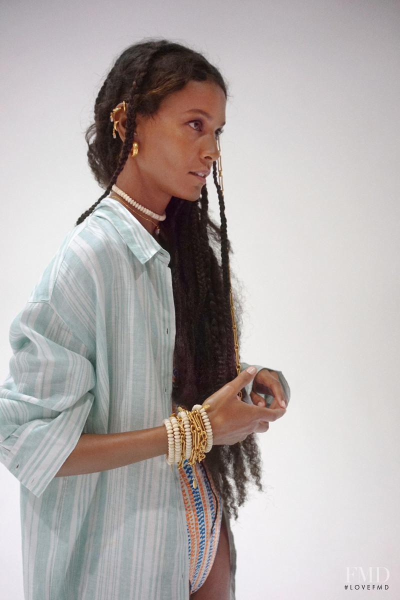 Liya Kebede featured in  the H&M lemlem advertisement for Summer 2021