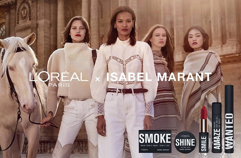 Liya Kebede featured in  the L\'Oreal Paris x Isabel Marant advertisement for Autumn/Winter 2018