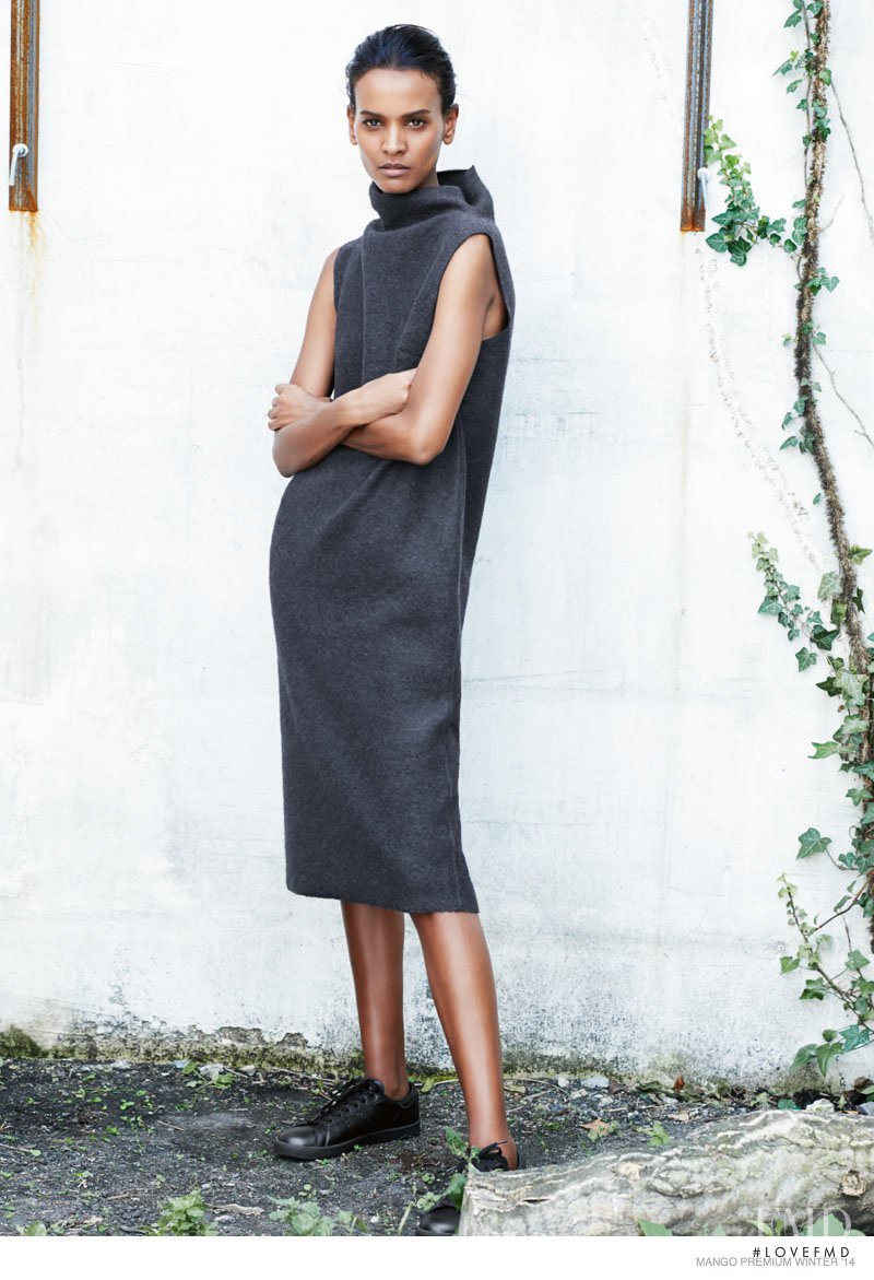 Liya Kebede featured in  the Mango Premium lookbook for Winter 2014