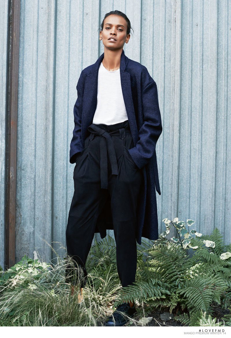 Liya Kebede featured in  the Mango Premium lookbook for Winter 2014