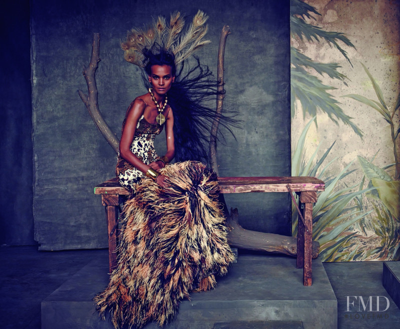 Liya Kebede featured in  the Neiman Marcus lookbook for Fall 2014