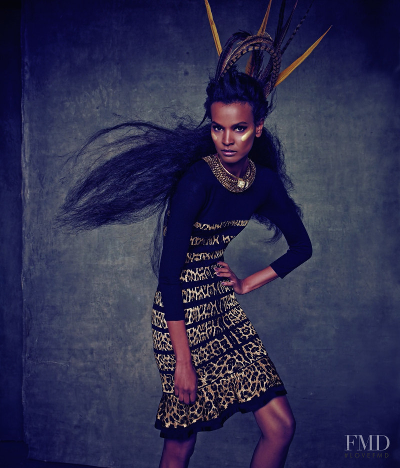 Liya Kebede featured in  the Neiman Marcus lookbook for Fall 2014