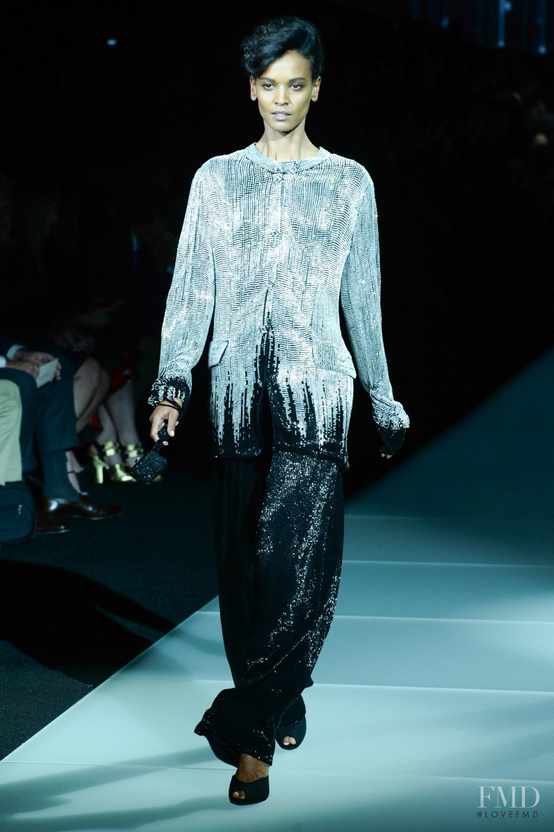 Liya Kebede featured in  the Giorgio Armani One Night Only fashion show for Spring/Summer 2014