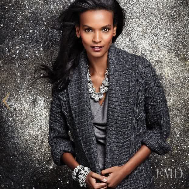 Liya Kebede featured in  the Ann Taylor advertisement for Holiday 2010