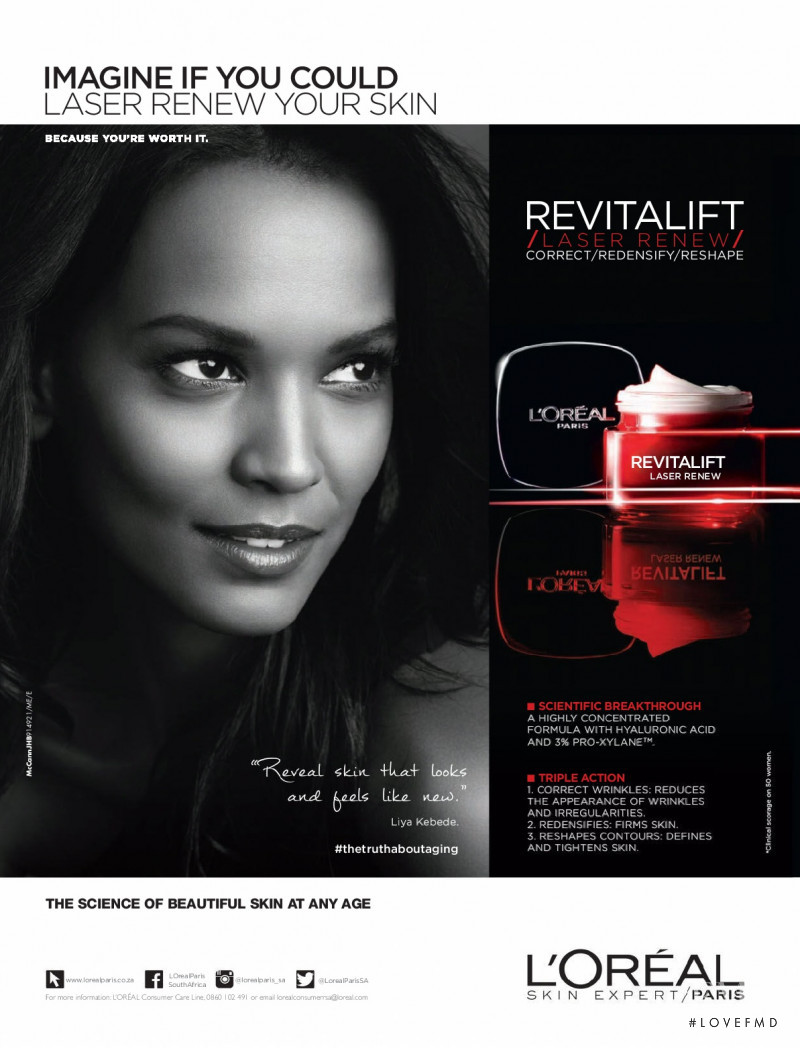 Liya Kebede featured in  the L\'Oreal Paris Revitalift advertisement for Spring/Summer 2014