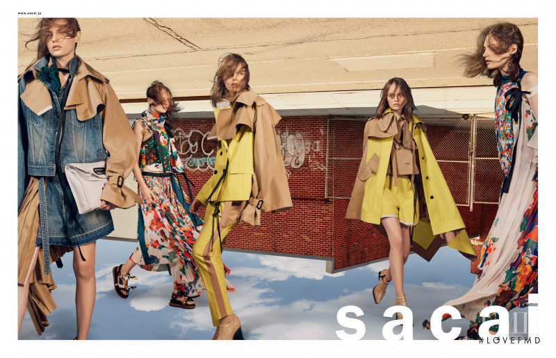 Fran Summers featured in  the Sacai advertisement for Spring/Summer 2019