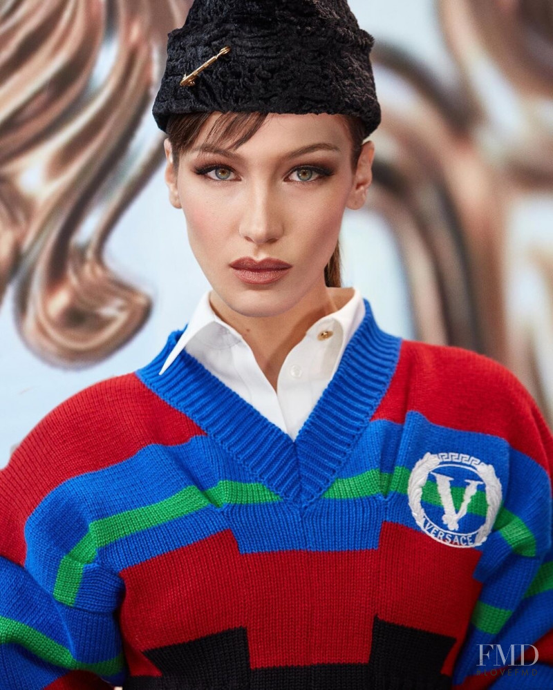 Bella Hadid featured in  the Versace A Closer Look lookbook for Autumn/Winter 2020