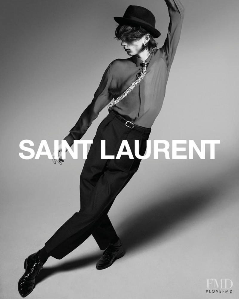 Konrad Bauer featured in  the Saint Laurent advertisement for Fall 2021