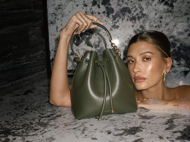 Hailey Baldwin Bieber featured in  the Jimmy Choo Time To Dare advertisement for Autumn/Winter 2021