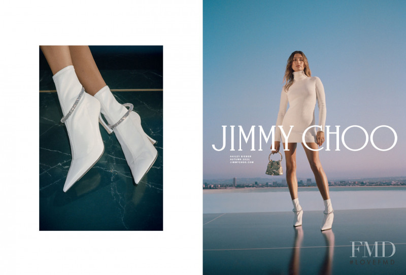 Hailey Baldwin Bieber featured in  the Jimmy Choo Time To Dare advertisement for Autumn/Winter 2021