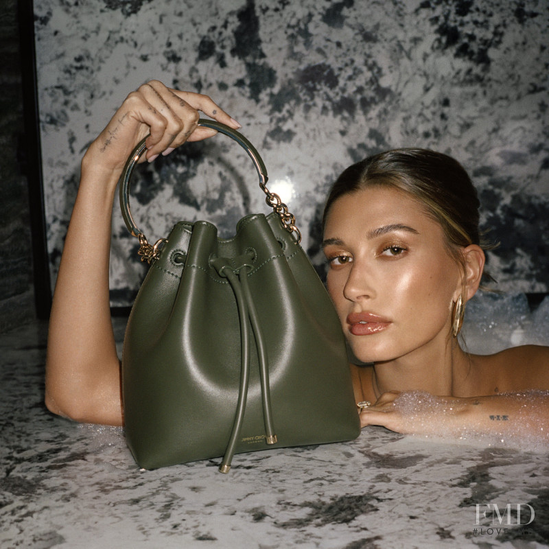 Hailey Baldwin Bieber featured in  the Jimmy Choo Time To Dare advertisement for Autumn/Winter 2021