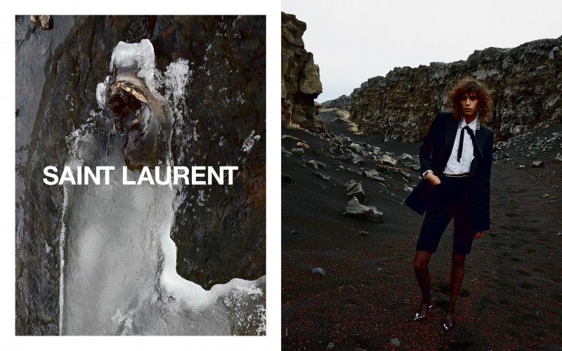 Mica Arganaraz featured in  the Saint Laurent advertisement for Winter 2021