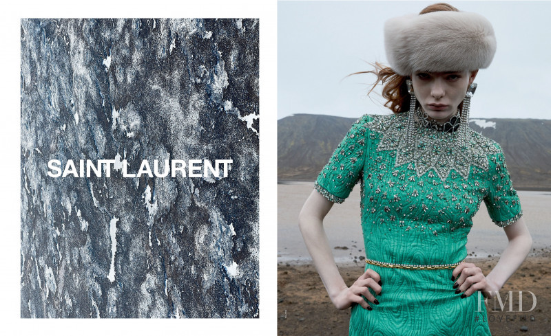 Alyda Grace Carder featured in  the Saint Laurent advertisement for Winter 2021