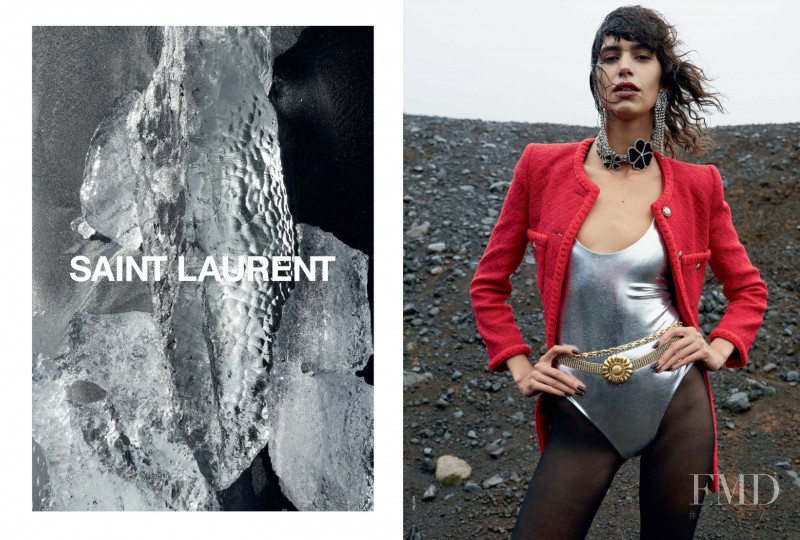 Mica Arganaraz featured in  the Saint Laurent advertisement for Winter 2021