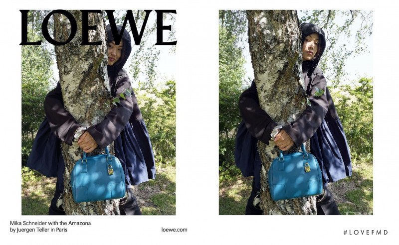 Mika Schneider featured in  the Loewe advertisement for Winter 2021