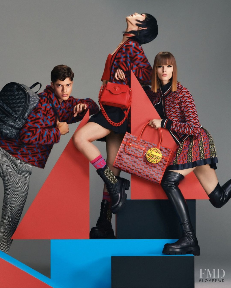 Nacho Penin featured in  the Versace La Greca Signature advertisement for Autumn/Winter 2021