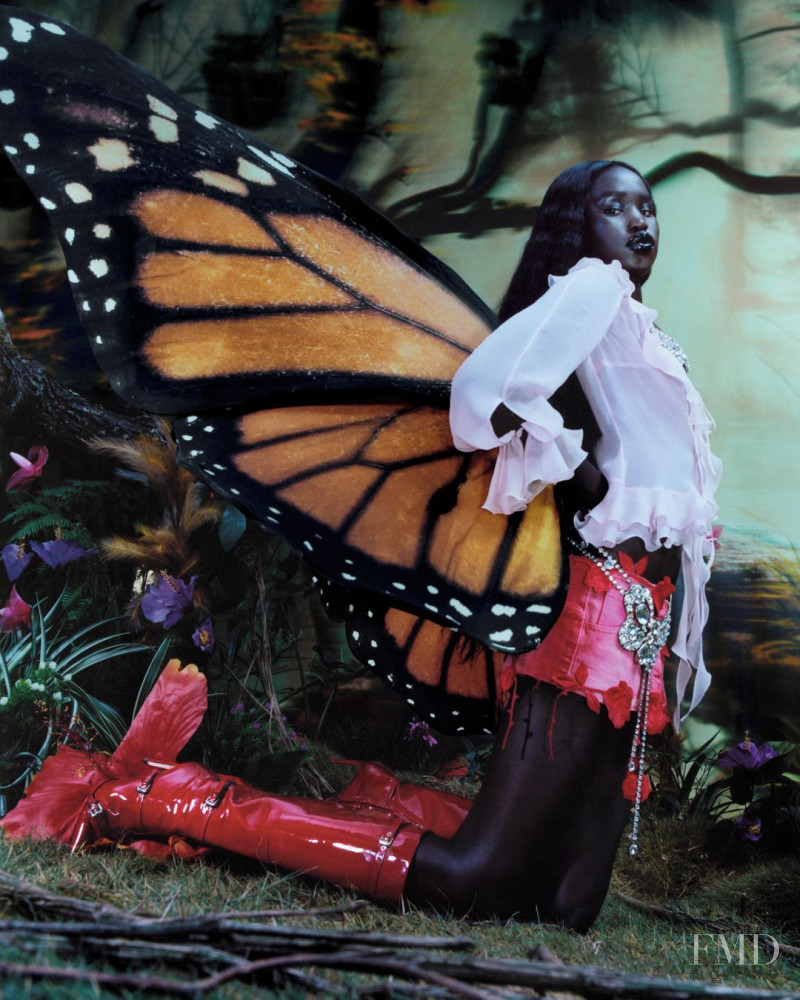 Adit Priscilla featured in  the Blumarine advertisement for Autumn/Winter 2021