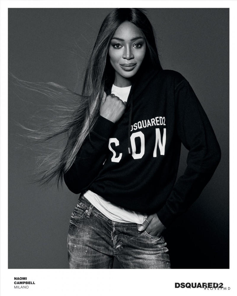 Naomi Campbell featured in  the DSquared2 Icon advertisement for Autumn/Winter 2021