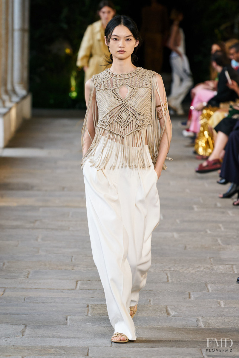 Cong He featured in  the Alberta Ferretti fashion show for Spring/Summer 2022