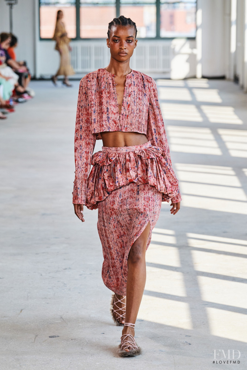 Saibatou Toure featured in  the Altuzarra fashion show for Spring/Summer 2022