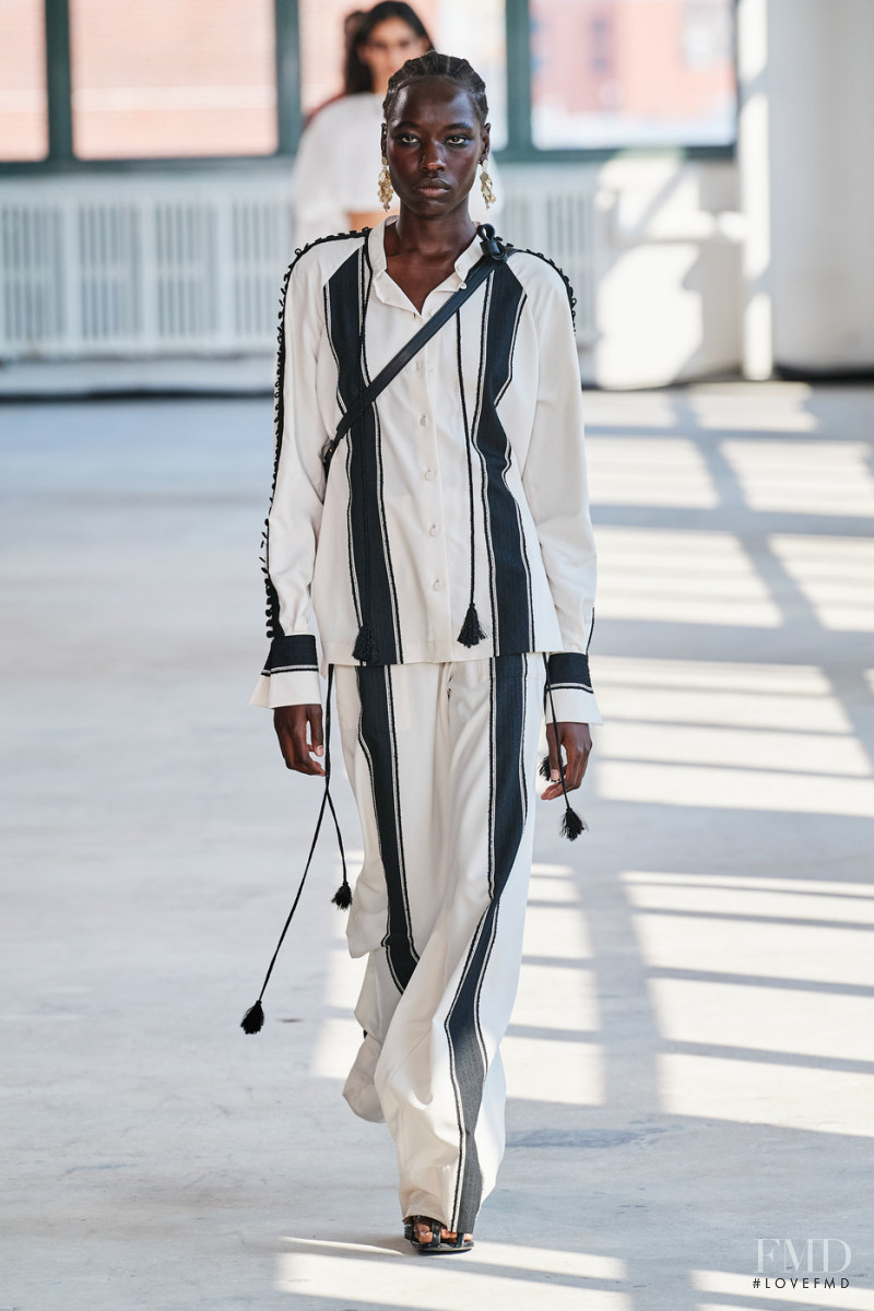 Awar Odhiang featured in  the Altuzarra fashion show for Spring/Summer 2022