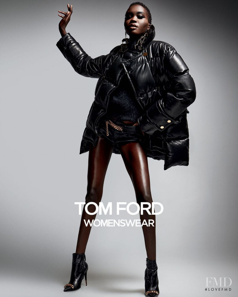 Ajok Madel featured in  the Tom Ford advertisement for Autumn/Winter 2021