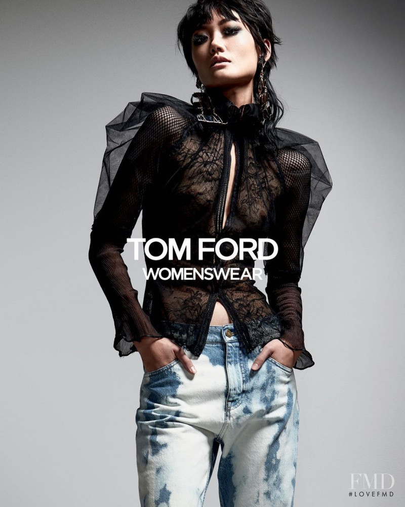 Youn Bomi featured in  the Tom Ford advertisement for Autumn/Winter 2021