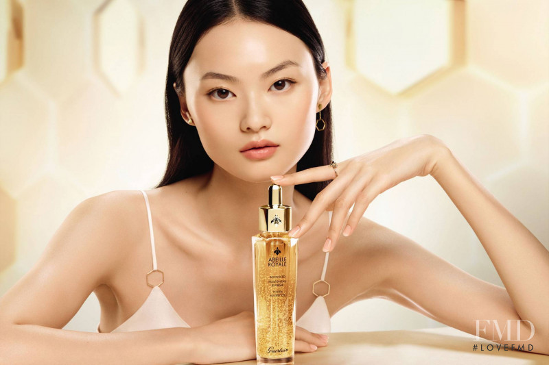 Cong He featured in  the Guerlain Abeille Royale advertisement for Autumn/Winter 2021
