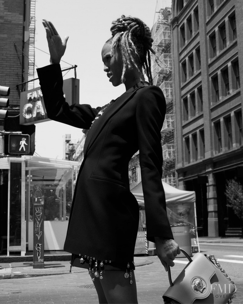 Adesuwa Aighewi featured in  the Versace NYC Celebration advertisement for Autumn/Winter 2021