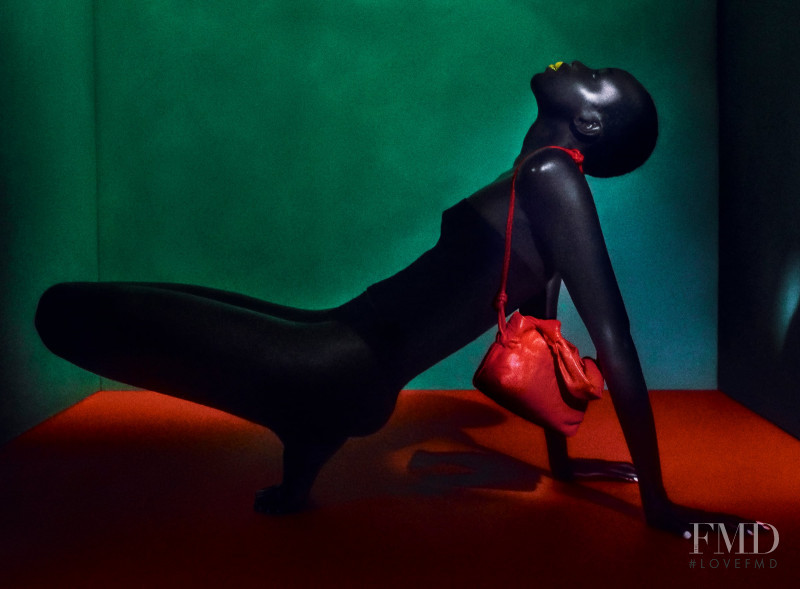 Akuol Deng Atem featured in  the Zara Accessories advertisement for Pre-Fall 2021