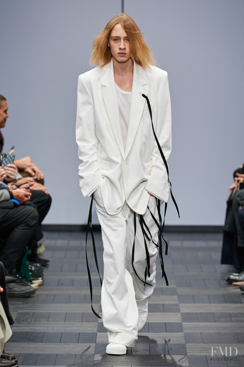 Oskar Helmbold featured in  the Ann Demeulemeester fashion show for Spring/Summer 2022
