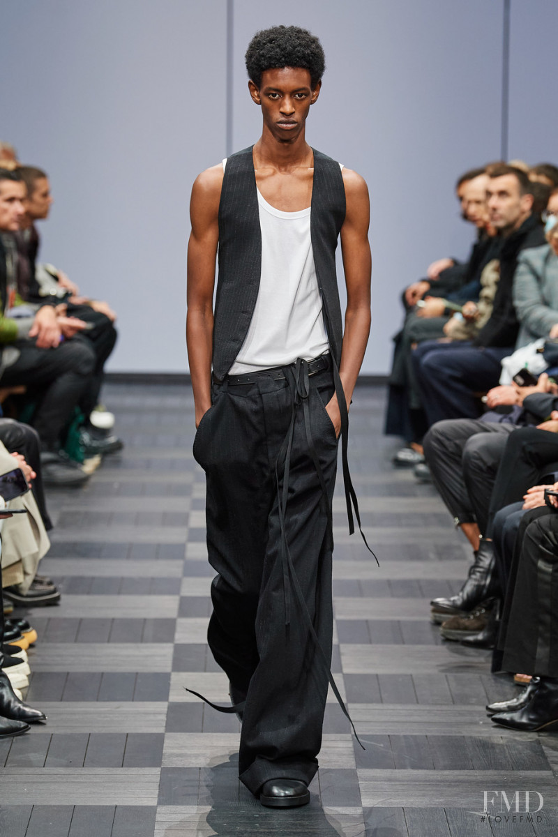Craig Shimirimana featured in  the Ann Demeulemeester fashion show for Spring/Summer 2022