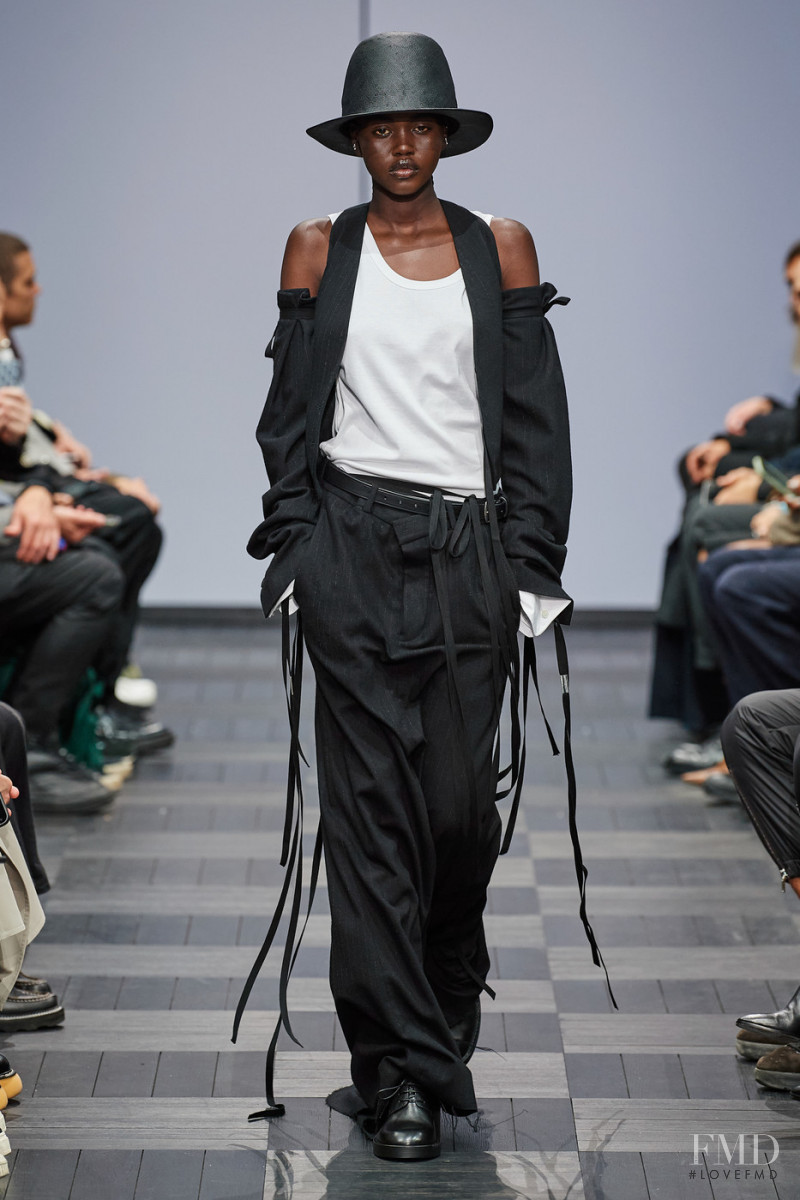 Adut Akech Bior featured in  the Ann Demeulemeester fashion show for Spring/Summer 2022