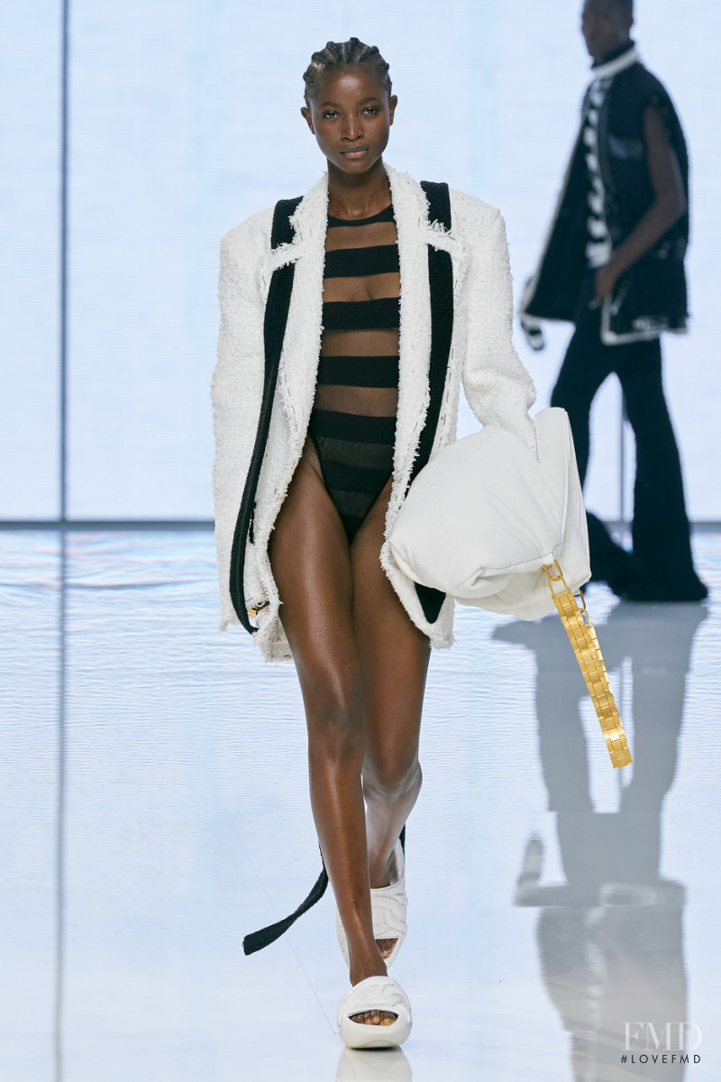 Oumie Jammeh featured in  the Balmain fashion show for Spring/Summer 2022