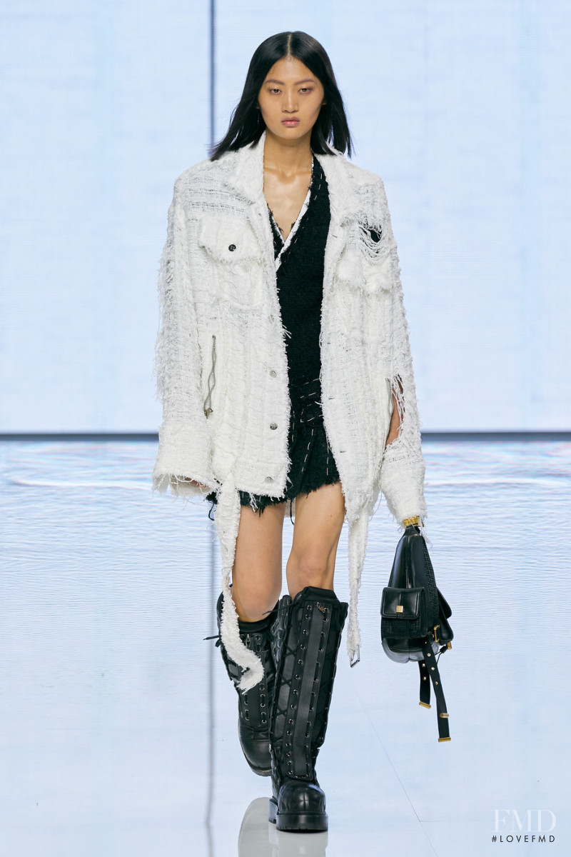 Yilan Hua featured in  the Balmain fashion show for Spring/Summer 2022