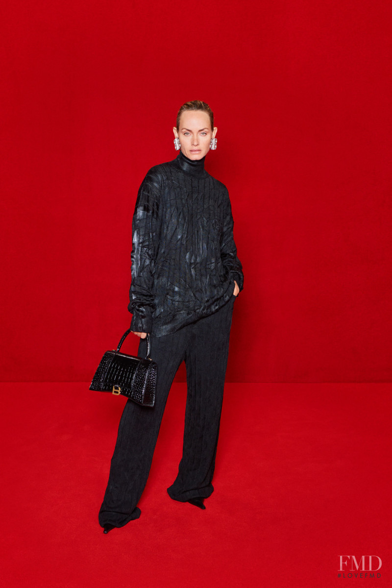 Amber Valletta featured in  the Balenciaga lookbook for Spring/Summer 2022